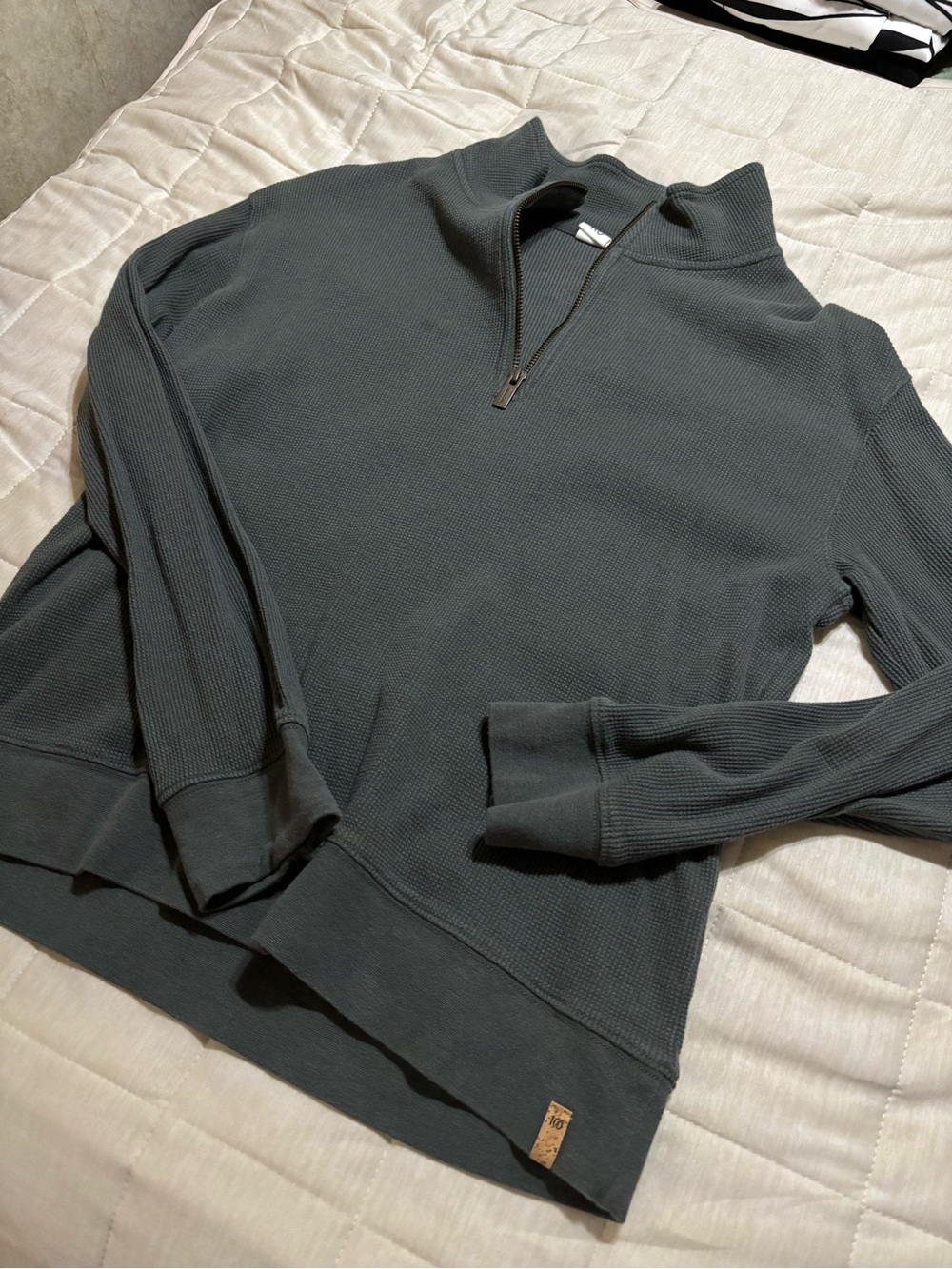 Men's Half-Zip Thermal Pullover Sweater - Green